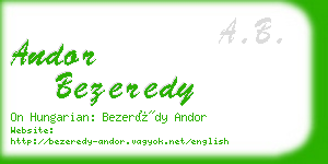 andor bezeredy business card